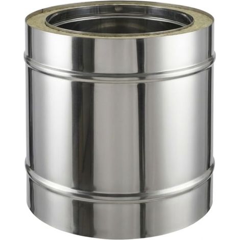 MAKA Modulo Prelievo Fumi Canna Fumaria Doppia Parete Aria Inox Inox Ø 130 mm (esterno 180) (1/5)