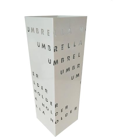 King Home PORTAOMBRELLI QUADRO BIANCO "UMBRELLA" in metallo verniciato 15,5x15,5x49h cm (1/4)