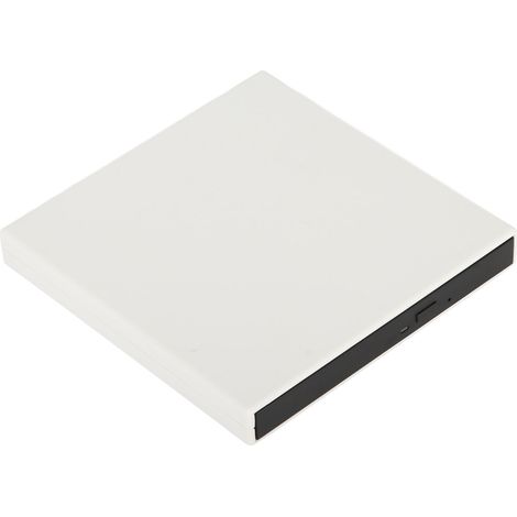 Lecteur/graveur de CD/DVD externe ultra-fin USB 2.0 portable pour ordinateur portable et de bureau (blanc) (1/5)