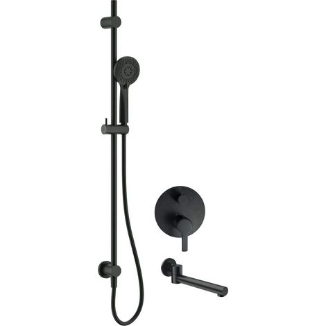 Set doccia a scomparsa con bocca da bagno finitura nera - Stapol