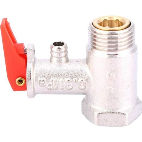 Valve de sécurité 1/2", 0,9 MPa Valve en laiton nickelé pour chauffe-eau (1/5)