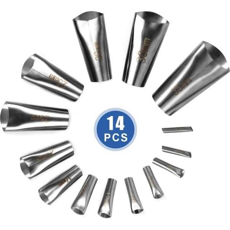 RHG Calfeutrage Buse de Finition, 14pcs Applicateur de Mastic en Acier Inoxydable pour Fenêtres et Salles de Bain