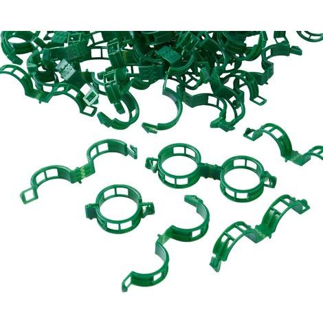 Kunststoff-Stützclips – zur Unterstützung von Kletterpflanzen, Tomatenpflanzen, Gemüse und Gartenpflanzen – 300 Stück, grün (1/5)