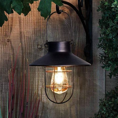 Lanterna solare vintage per esterni con luci LED a luce bianca calda, ideale per giardino, patio e vialetto. (1/5)