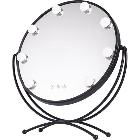 Spiegel  Make-Up beleuchtet LED  4200ºK 48x43Cm Schwarz 40.000H [SUN-KRS-430-B] (1/3)