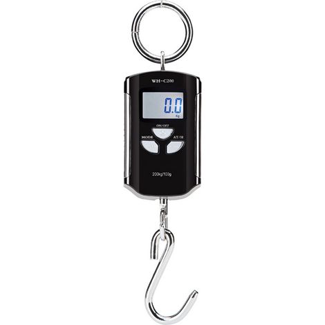 Digital Hanging Scale 200kg/ 440lb Portable Crane Scale LCD Backlight Steel Hook Scales for Farm Fishing Hunting Food Market Outdoor Work (1/5)