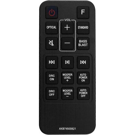 Télécommande de remplacement AKB74935621 pour barre de son LG SJ2 (SJ2.AEUSLLK, SJ2.DEUSLLK, noire) (1/5)