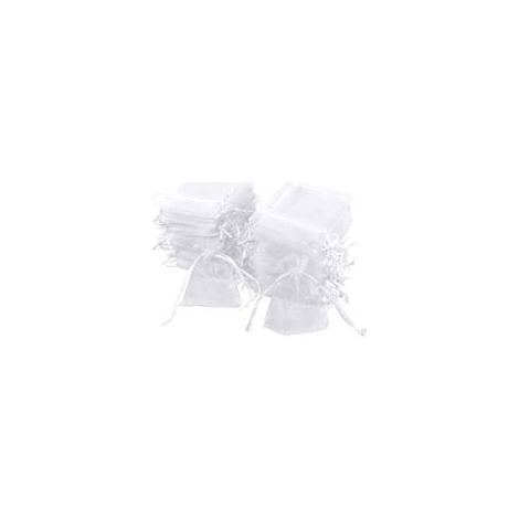 Lot de 100 sachets en organza blanc, 7 x 9 cm, pochette cadeau en organza, pochette à bijoux, sachets de mariage, sachets de lavande, faveur de mariage H220