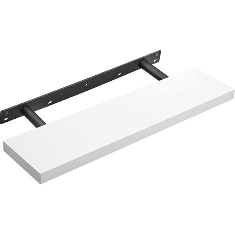 Étagère Murale, Tablette Flottante, Étagère Suspendue, pour Livres, Photos, Décoration, 80 x 20 x 3,8 cm, en MDF, pour Salon, Cuisine, Entrée, Chambre, Blanc LWS28WTV1 (1/5)