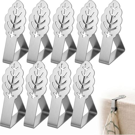 10 Pièces Pince Nappe Exterieur Acier Inoxydable Design Fleuri Nappe Clips Anti Glissant Attache Nappe Flexibles Mobiles l l jardin (1/5)