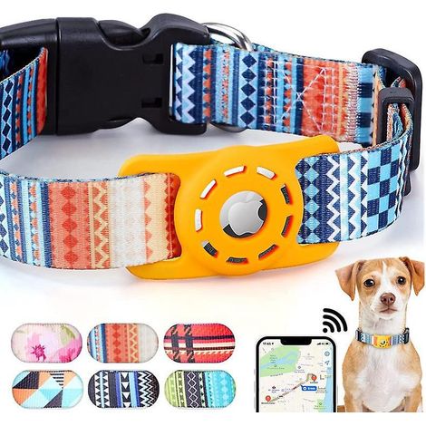 Katzenhalsband -s- Gelbes Katzenhalsband mit Digitaldruck, Airtag-Halterung, Airtag-Sicherheitsschnalle, personalisiertes Katzenhalsband (1/5)