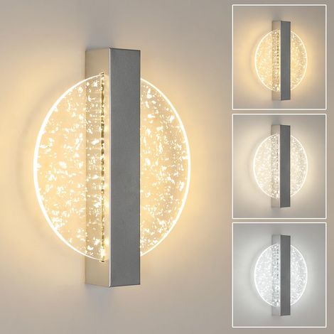 Applique Murale LED Moderne, Argent 12W 3 Températures de Couleur (1/5)