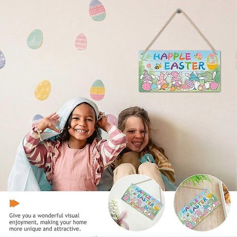 Osterdekorationen mit Holzschnitzereien, Embleme zum Aufhängen an der Tür, Cartoon-Design, für ein Kinderzimmer (1/3)