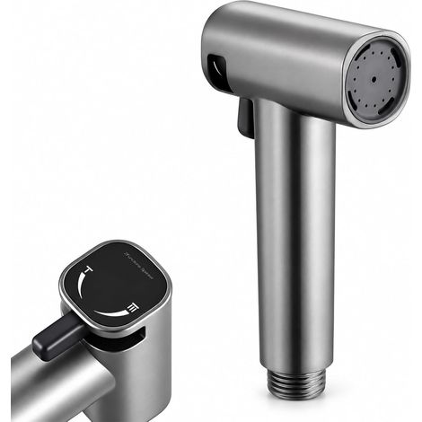 Douchette WC Pulvérisateur de Bidet Réglable avec Double Mode (Jet/Stream),Douchette Toilette Chromé ABS, Pomme de Douche Toilette, Double Fonction (1/5)