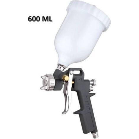 Pistolet à peinture pneumatique avec remplissage de 600 ml, buse de 1,5 mm G, type gravité 200 ml/min, pulvérisateur d'apprêt pour meubles et panneaux de voiture