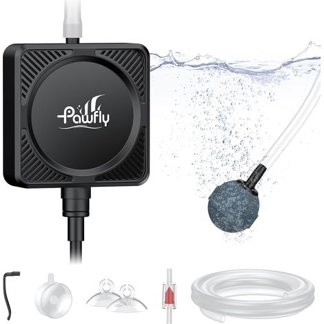 Pompe à air d'aquarium silencieuse Nano, Mini Bulle avec Accessoires, Aérotateur d'oxygène Portable de 1,3 W pour réservoirs à Poissons jusqu'à 60 L, 450 ML/Min