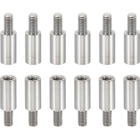 50Pcs M3 Entretoises, 10+6mm Entretoise Filetée M3 en Acier Inoxydable Kit de Vis 3mm ID 5mm OD Adaptateurs de Filetage Métrique Mâle Femelle (1/5)