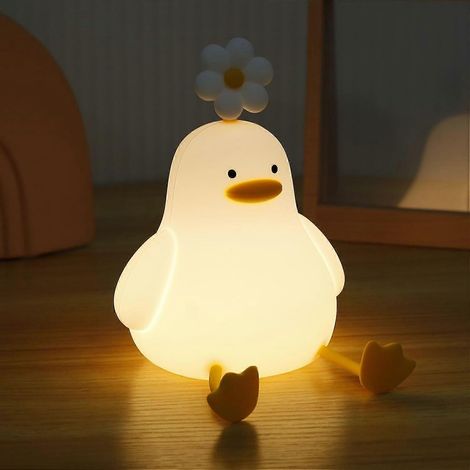Lampe de chevet en souple avec support téléphone à commande tactile motif caneton mignon Silicone (1/5)