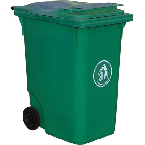 Poubelle verte en Polyéthylène, 360L sur roulettes ( Prix pour 1 )