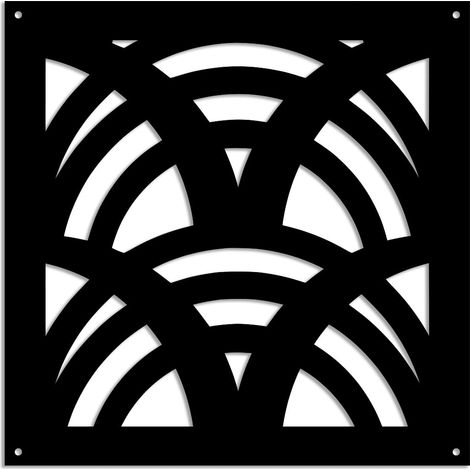 MAORI - Panneau ajouré en PVC - Brise-soleil - Couleur : noir - Dimension : 73x73 cm