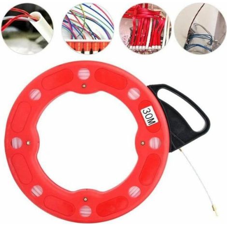 Extracteur De Câble - 30 M - Fibre De Verre Et Nylon - Rouge - 4 Mm - 1 Pièce (1/2)