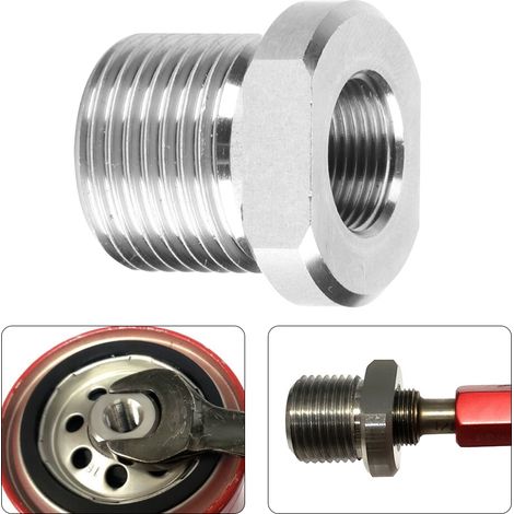 1/2-28 auf 3/4-16 Edelstahl-Gewindeanschluss für Ölfilteradapter. (1/5)