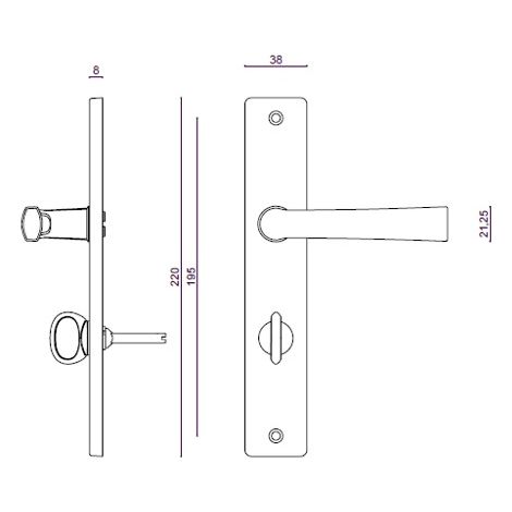FLEX VACHETTE set entr.195 mm Cromo satinado Preservativo - 206417
