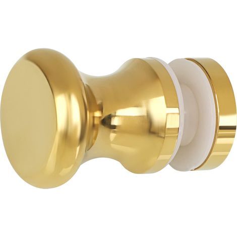 Poignées de Porte Douche Unilatéral de Douche Rondes en Verre, en Acier Inoxydable, Poignées Rechange pour Cabine de Douche, Écran de Douche, Doré (1/5)