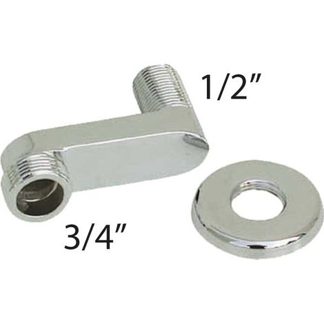 "ECCENTRICO REGOLABILE CON ROSONE CROMATO 1/2"""" x 3/4"""" - cm 4"