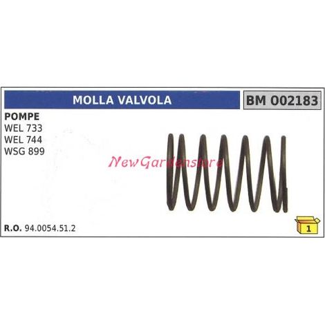 Molla valvola UNIVERSALE pompa Bertolini WEL 733 744 WSG 899 002183