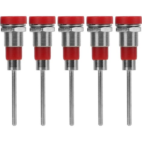 5-teiliges Bananenstecker-Set (4 mm) mit vernickelten Messing-Anschlussklemmen, J.40013Rot (1/5)