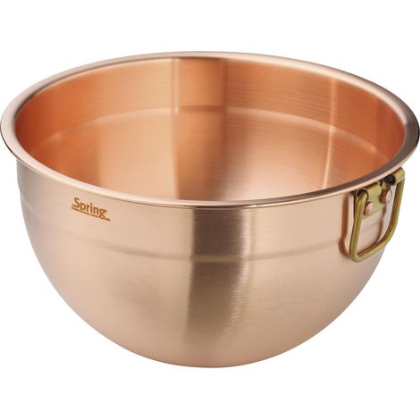 Bol mélangeur en cuivre, 2,8 l, diamètre 20 cm, hauteur 11 cm, fond plat, propriétés de conduction thermique (1/2)