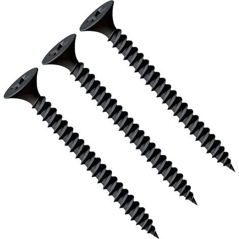 3,5 x 25 mm schwarze Trockenbauschrauben, Phillips-Senkkopf, selbstschneidend, Feingewinde (50 Stück) (1/5)