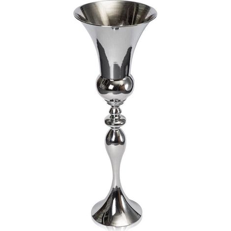 74CM Moderne Bodenvase Große Blumenvase Metall Vase Silber für Verlobungsfeier Home Tischblumenvase Dekoration