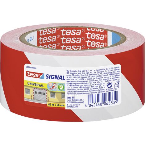 tesa UNIVERSAL 58134-00000-00 Markierungsklebeband tesa® SIGNAL Rot, Weiß (L x B) 66 m x 50 mm 1 St.