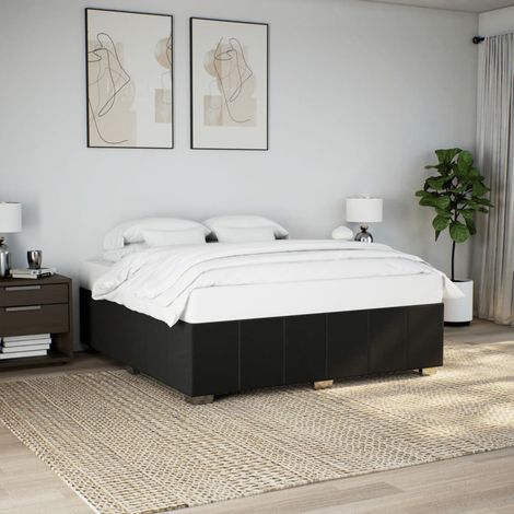 vidaXL Giroletto senza Materasso Nero 180x200 cm in Tessuto (1/5)