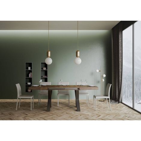 Tavolo "Perugia" allungabile in legno per sala da pranzo -Allungabile fino a 390 cm / Noce (1/5)