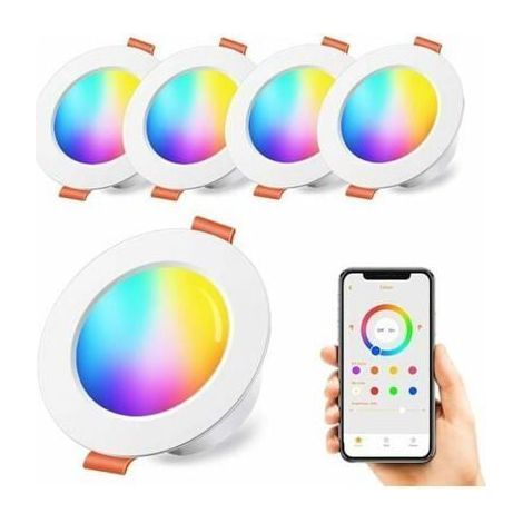 eingelassene Wand- und Deckenstrahler, 10W RGBW-LED, Bluetooth-App-Steuerung, Mesh-Gewebe, 7,6 cm (3 Zoll), für ein individuelles Wohn-/Schlafzimmerambiente (1/5)