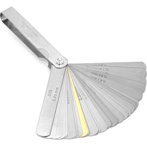 metrische Fühlerlehre mit 32 Blättern, 0,04–0,88 mm, Edelstahl, Spaltmesswerkzeug (1/5)