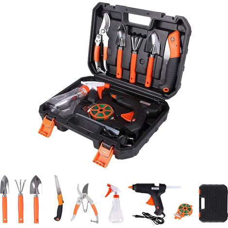 AGE Ensemble d'outils de jardinage Kit de jardinage avec mallette de transport, tondeuse de jardinage (1/5)