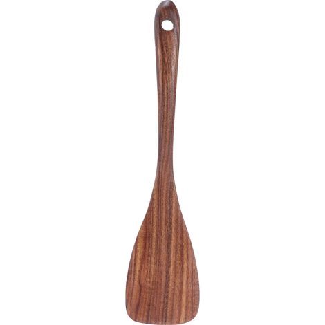 Cuillère en bois pour poêle antiadhésive, spatule à long manche, ustensile de cuisine, accessoire de retournement (1/5)