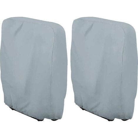 Schutzhülle für klappbare Sonnenliege, 2 Stück Garten-Sonnenliegen-Abdeckung, staubdicht, wasserdicht, UV-beständig, 210d Oxford Garten-Relax-Abdeckung für Relaxsessel, B71×H110cm (Grau) (1/4)