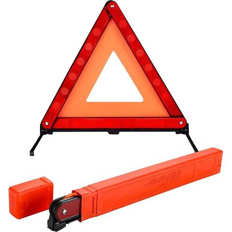 Faltbares Warndreieck Auto mit Box, StVZO-konform, reflektierend (1/5)