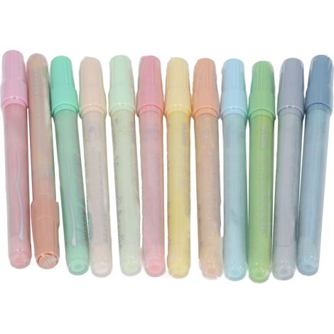 Set de 12 marqueurs peinture acrylique tons doux, non toxiques, inodores, résistants à la décoloration, pour métal et plastique (1/5)