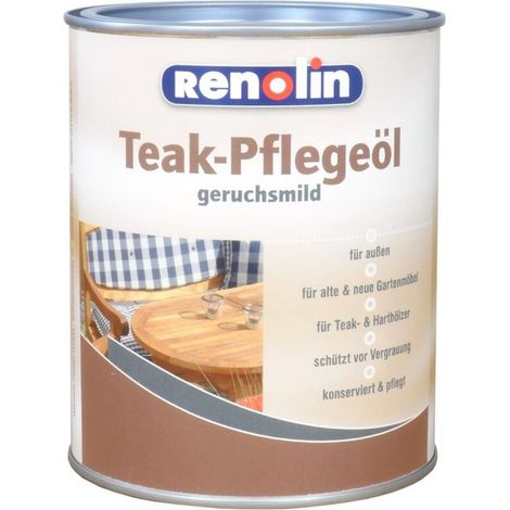 3x Renolin Teak Pflegeöl 1L Holz Transparent Außen Schutz Möbel Wetter Politur