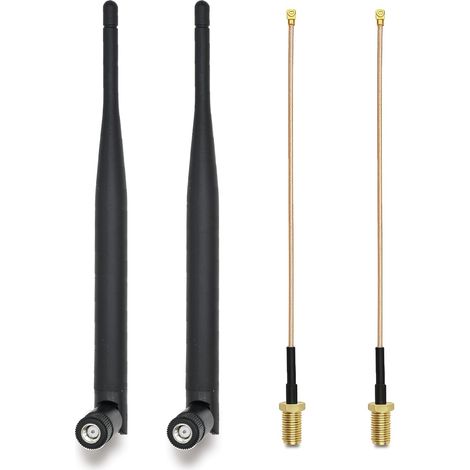 2PCS Antenne WiFi, Antennes Omnidirectionnelles 868 MHz SMA Mâle avec Rallonge IPEX 15 cm, Antenne w-ifi Exterieur Gain 3 dBi pour Modules LoRaWAN, ESP32 Lora, IoT, Répéteur WiFi (1/5)
