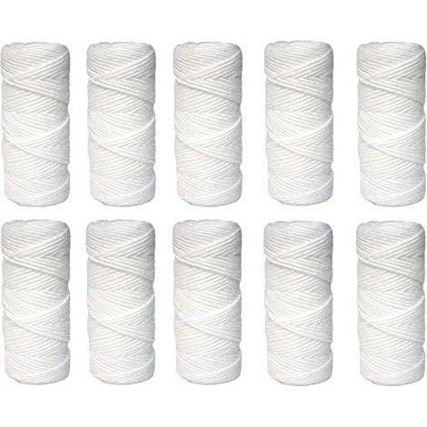 WK - Cartuccia Filtrante per Filtro Acqua in Filo Avvolto, 10 Pezzi da 5 Pollici con Permeabilità 50 Micron, Pratica Modalità di Usa e Getta