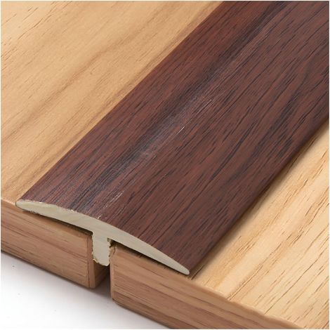 Profilé de seuil autocollant en forme de T, imitation bois, pour racco (1/5)