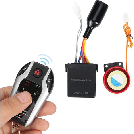 Moto Alarme 2 Voies avec Télécommande, Sirène Étanche et Démarrage Moteur, Système de Sécurité Imperméable pour Moto (1/5)