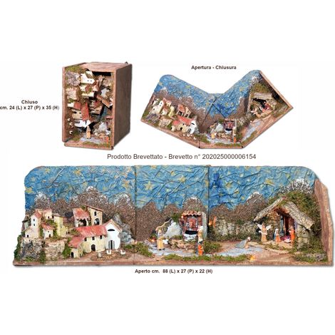 Presepe Libro Natalizio cm 88 Lx 27 Px22 H